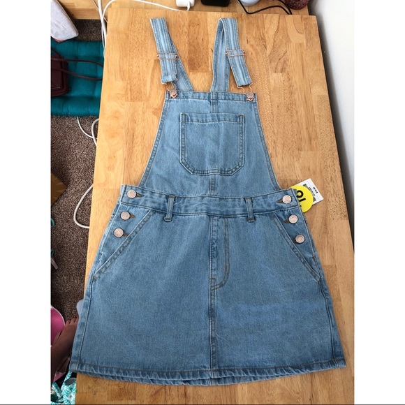 Forever 21 Dresses & Skirts - 👻 Forever21, Denim Skirt Jumper Dress NWT, Small!